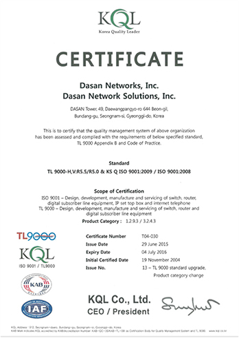 ISO 9001 / TL 9000